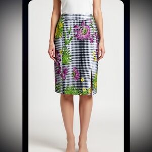 VERSACE Jeans Couture Dot Grid Floral Tropical Y2K Skirt Size: Medium